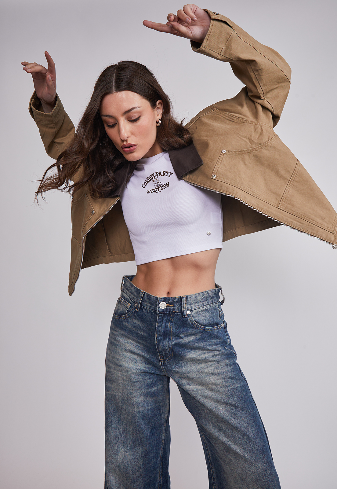 Chaqueta Mujer Cuello Contraste Café Sioux 2