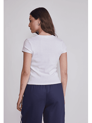 Polera Mujer Flor Blanco Sioux