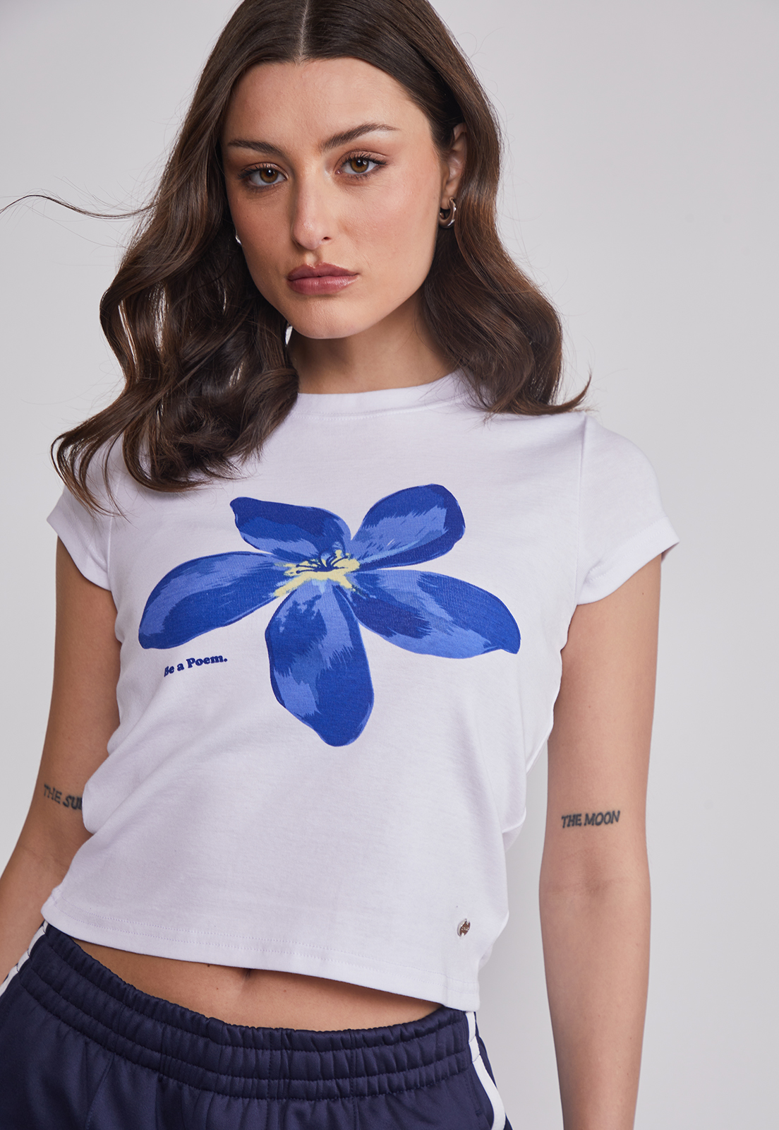 Polera Mujer Flor Blanco Sioux 5
