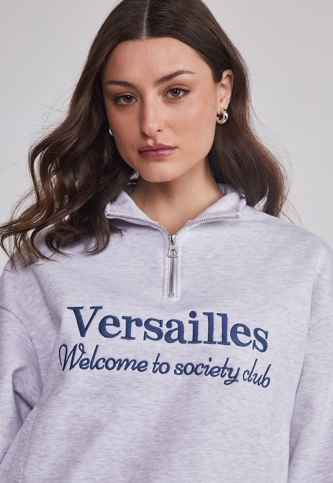 Polerón Mujer Cierre Versalles Gris Sioux 4