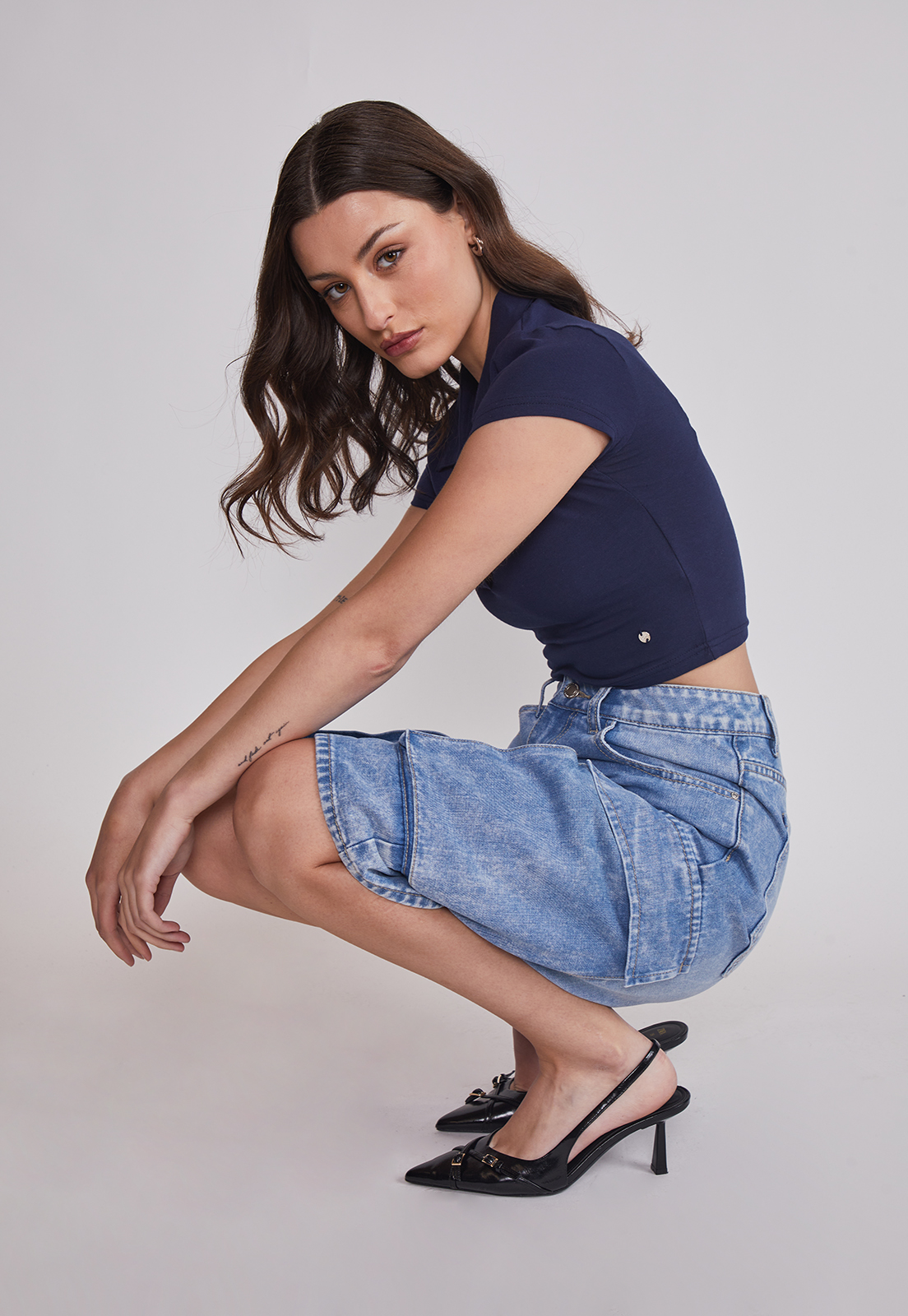 Polera Mujer Cuello Piqué Azul Sioux 6