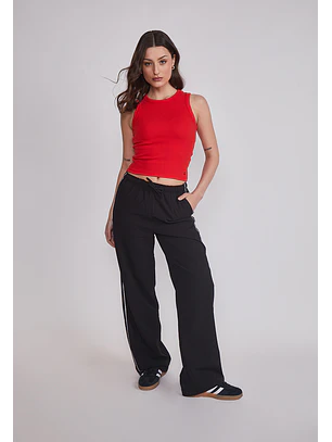 Pantalón Mujer Banda Lateral Negro Sioux