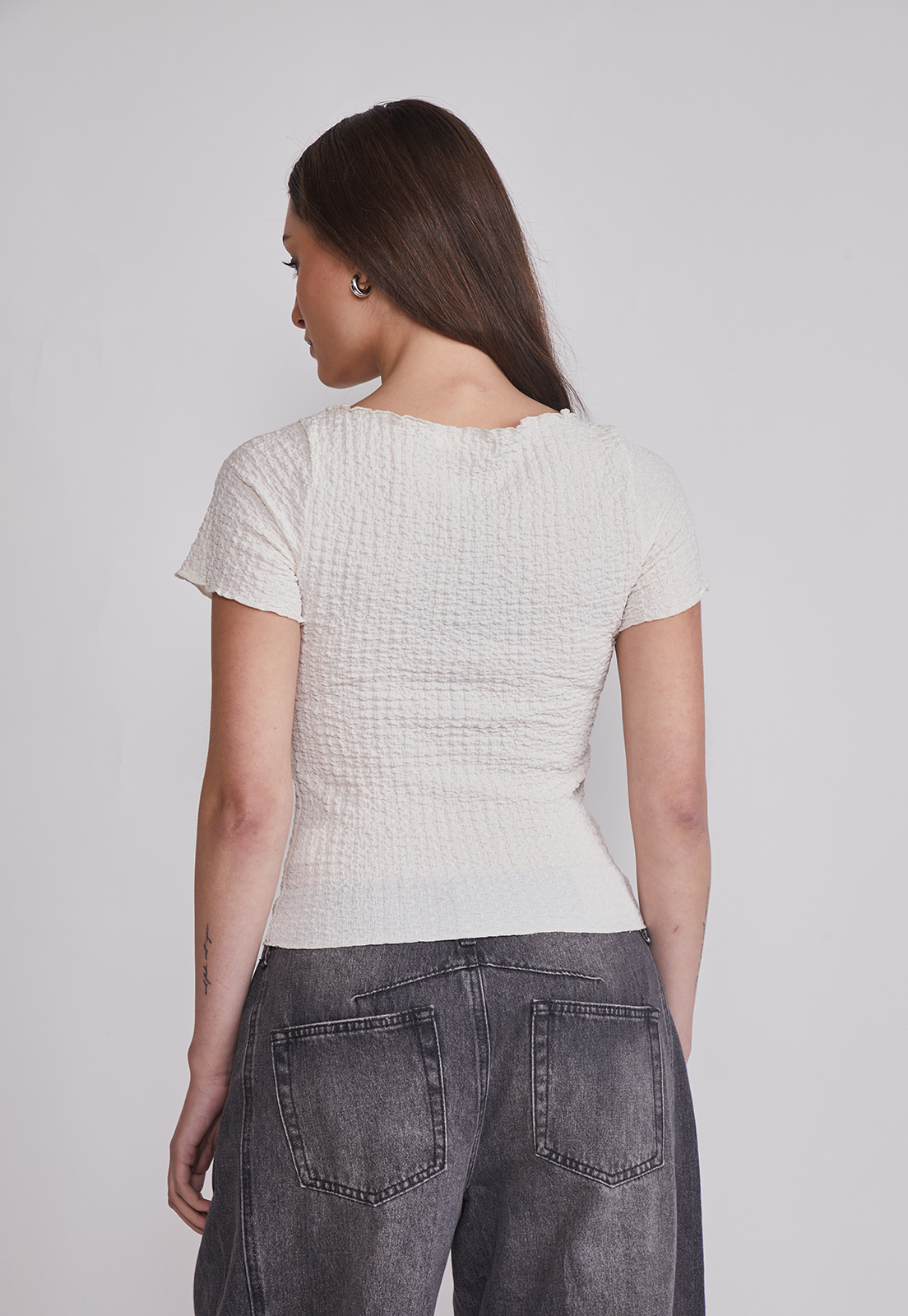 Polera Mujer Texturada Rulet Crudo Sioux 2