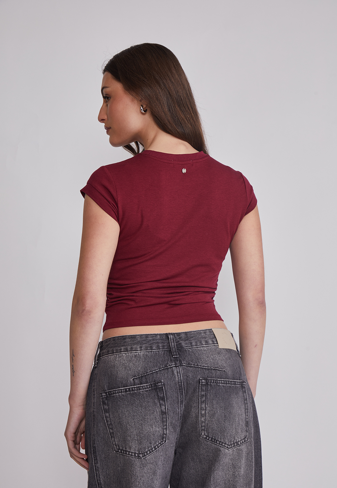 Polera Mujer Recogido Costados Burdeo Sioux 2