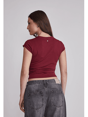 Polera Mujer Recogido Costados Burdeo Sioux