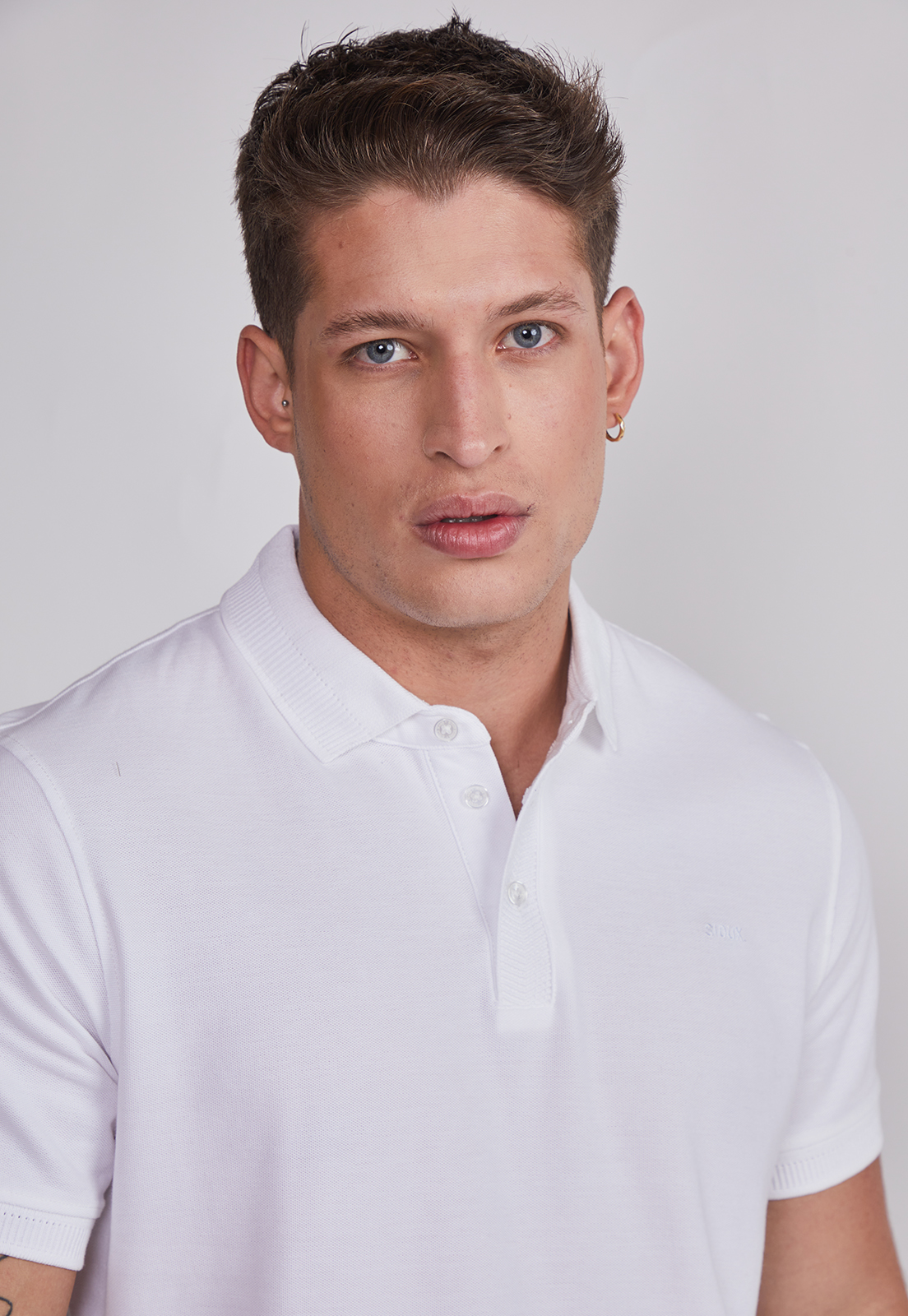 Polera Hombre Piqué Blanco Sioux 4