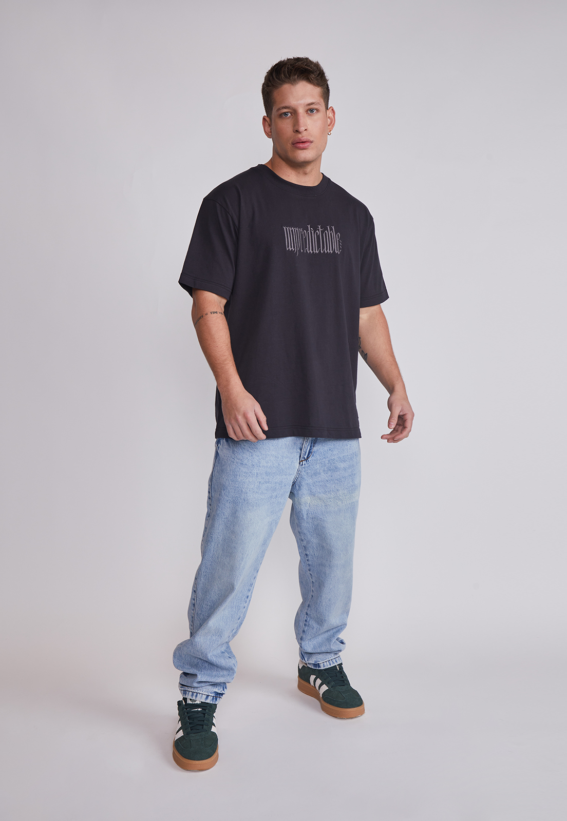 Polera Hombre Lavada Basic Negro Sioux 3