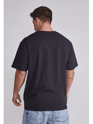 Polera Hombre Lavada Basic Negro Sioux