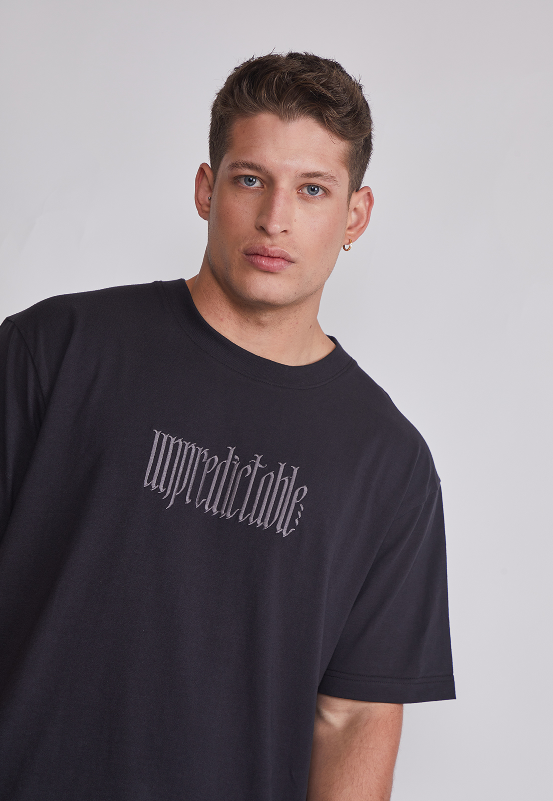 Polera Hombre Lavada Basic Negro Sioux 4