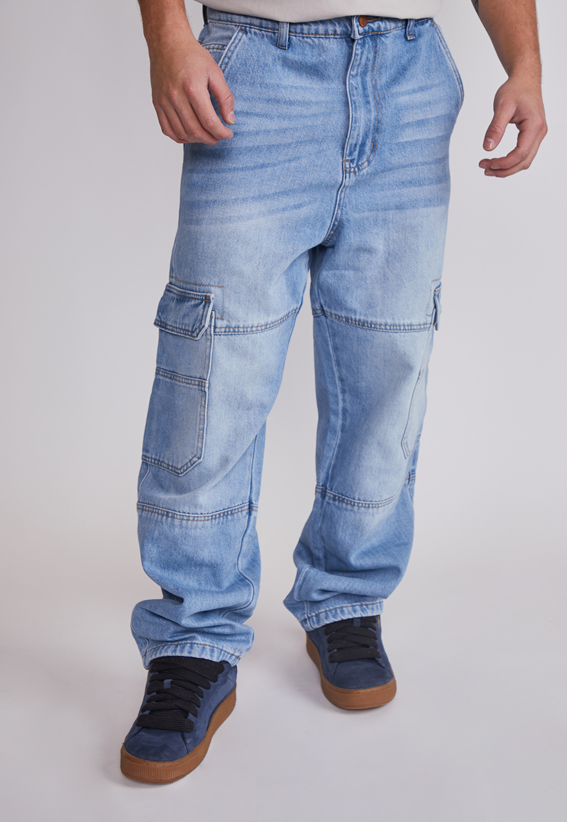Jeans Hombre Cargo Oxidado Celeste Sioux 1
