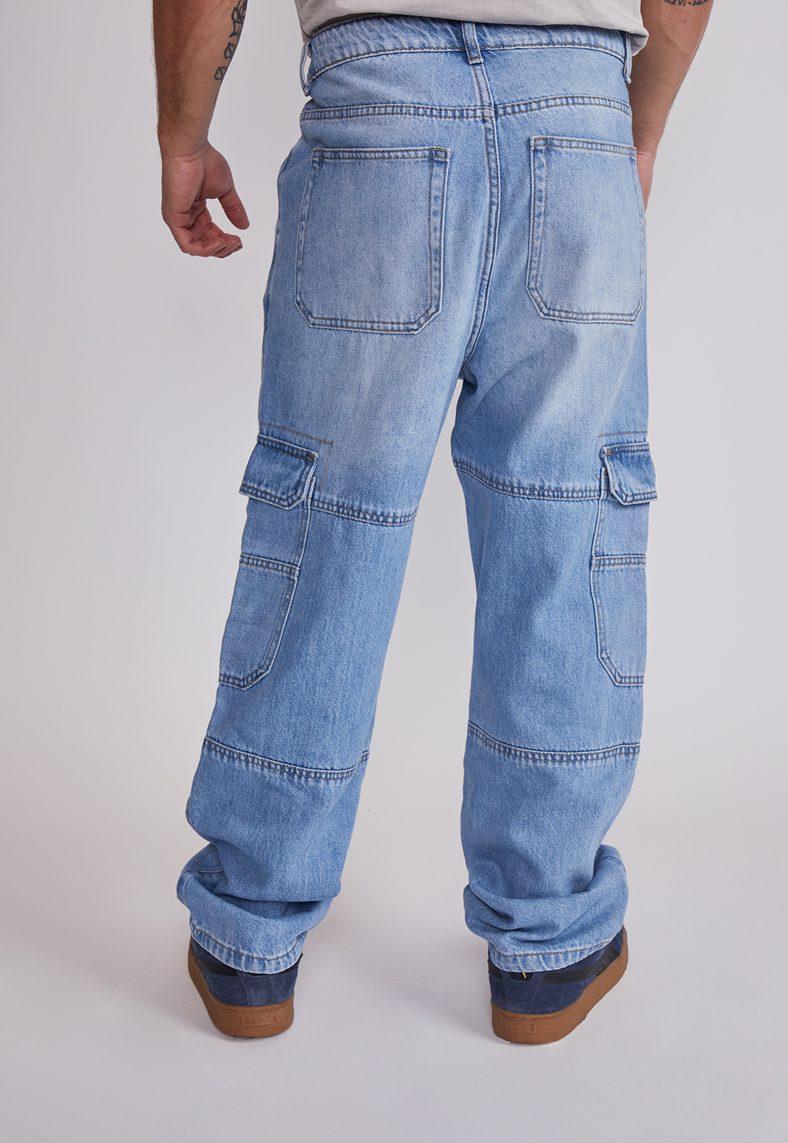 Jeans Hombre Cargo Oxidado Celeste Sioux 3