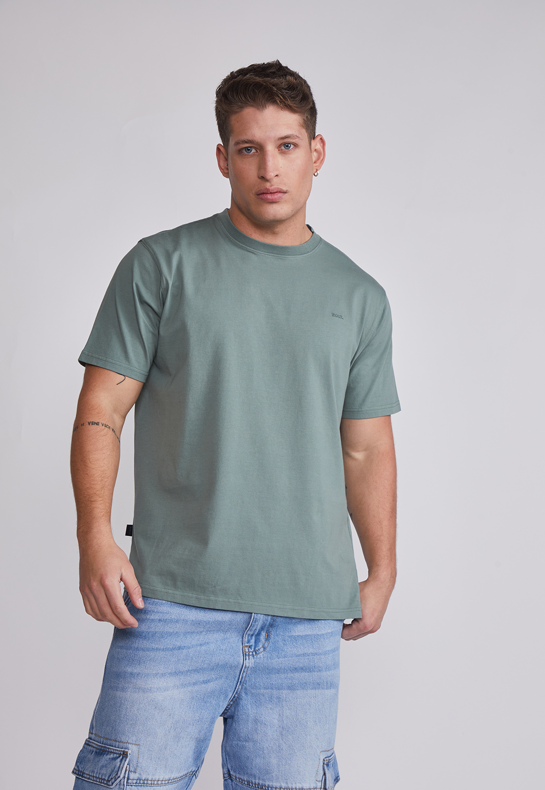 Polera Hombre Basic Verde Sioux 1