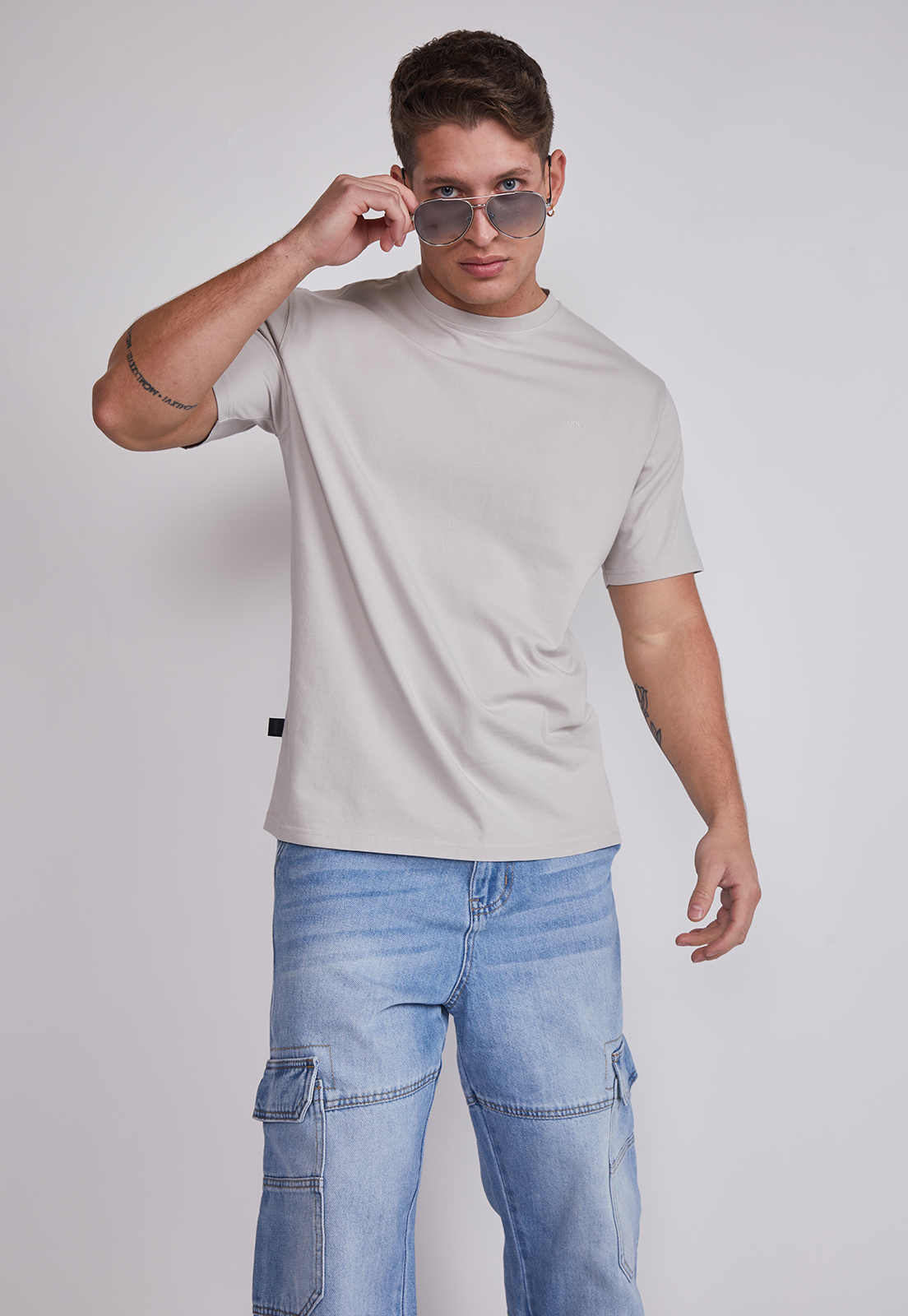 Polera Hombre Basic Gris Sioux 6