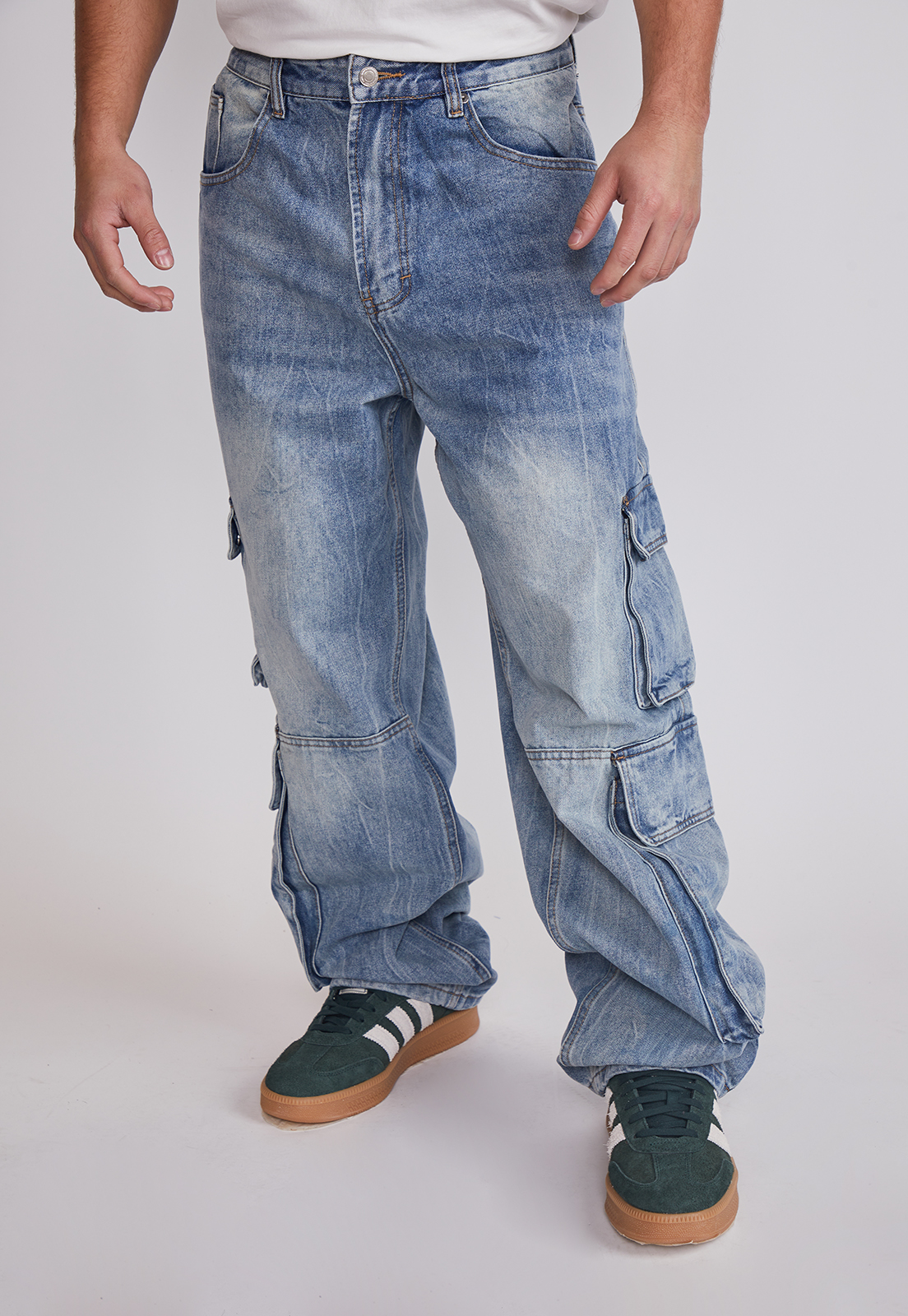 Jeans Hombre Multicargo Proceso Celeste Sioux 1