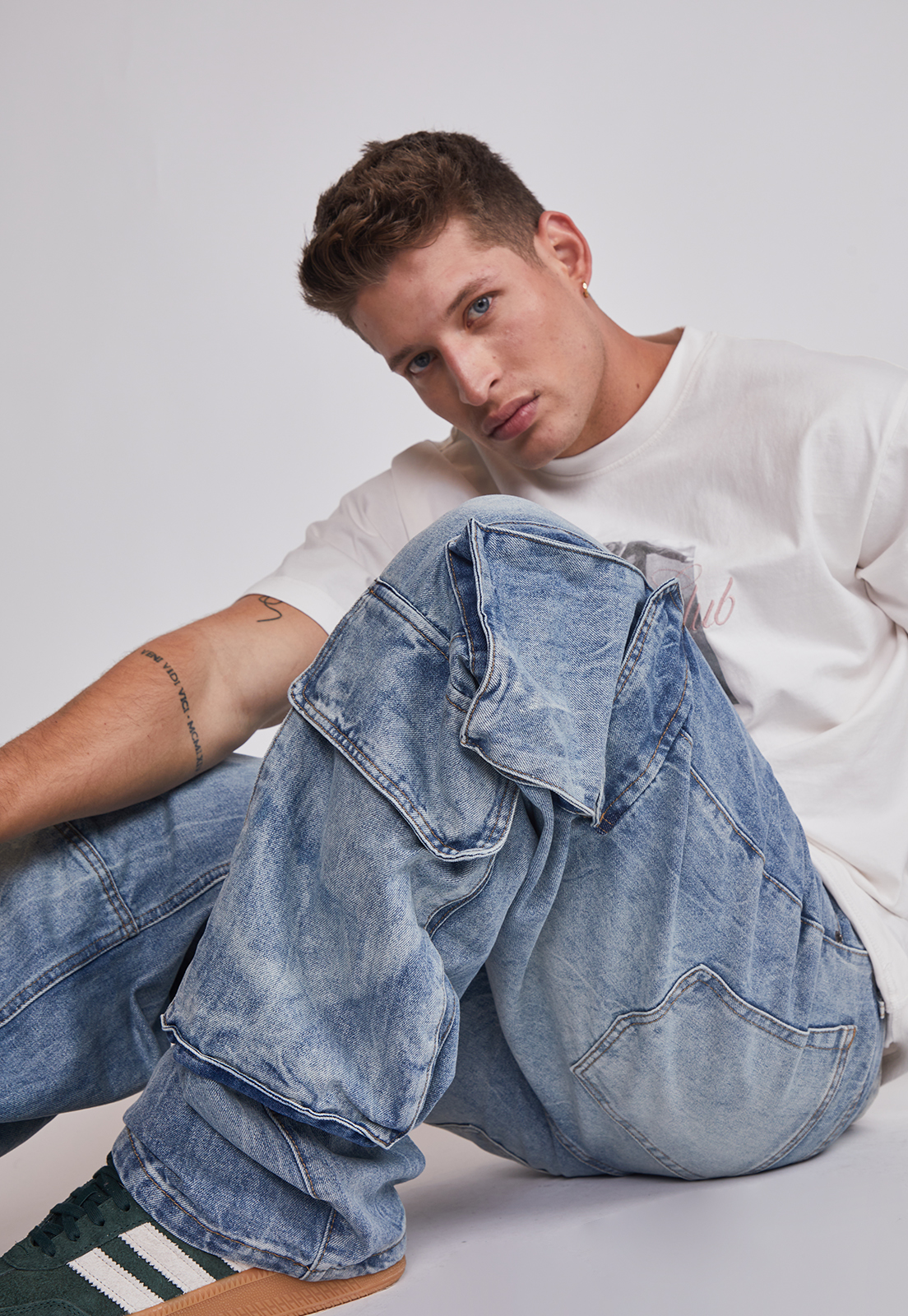 Jeans Hombre Multicargo Proceso Celeste Sioux 2