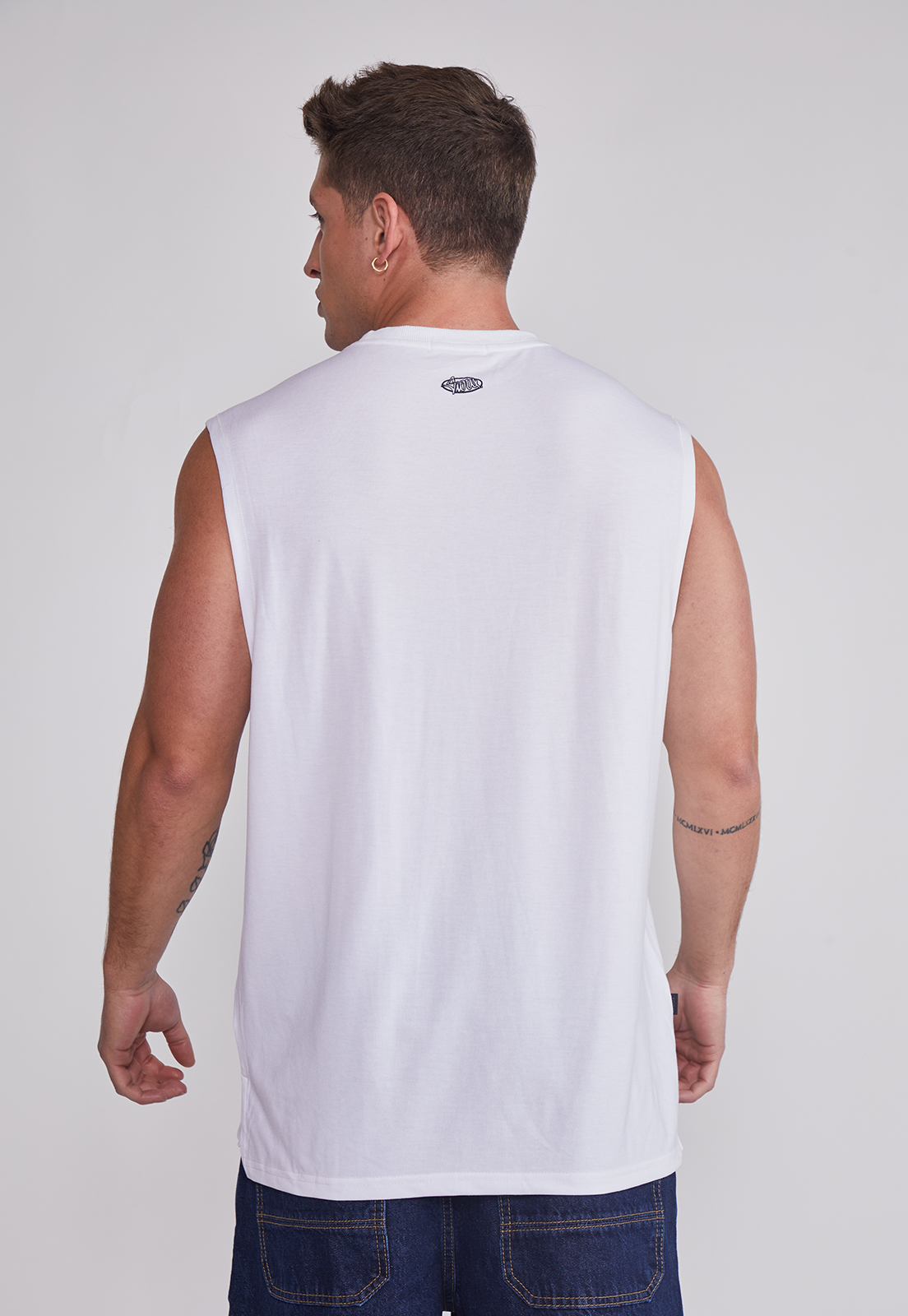 Polera Sin Manga Hombre Oversize Sport Blanco Sioux 2