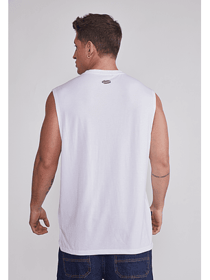 Polera Sin Manga Hombre Oversize Sport Blanco Sioux