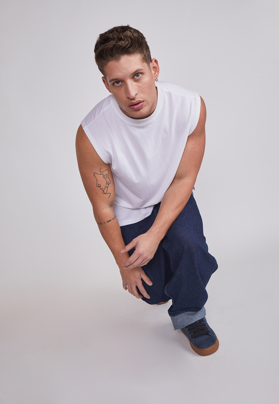 Polera Sin Manga Hombre Oversize Sport Blanco Sioux 4