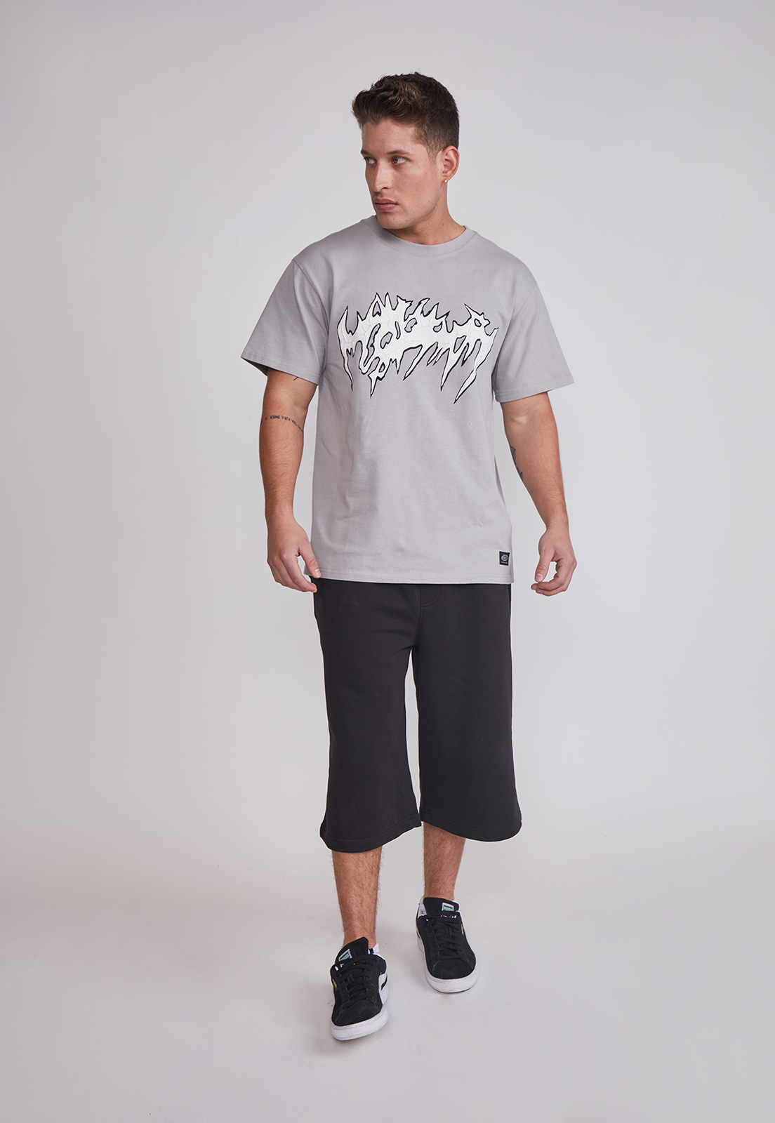 Bermuda Hombre Franela Skater Negro Sioux 5