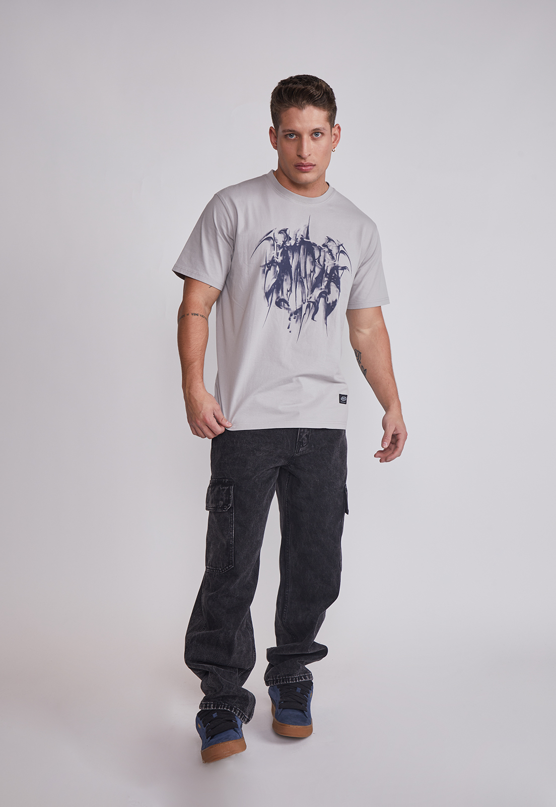 Polera Hombre Death Print Gris Sioux 3