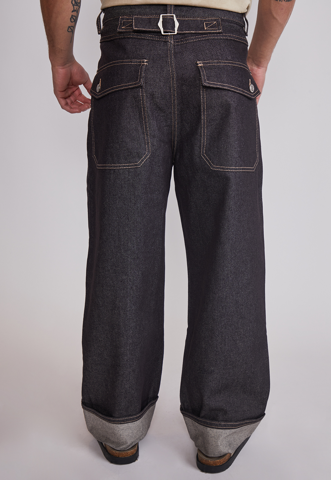 Jeans Hombre Baggy Moda Basta Negro Sioux 4