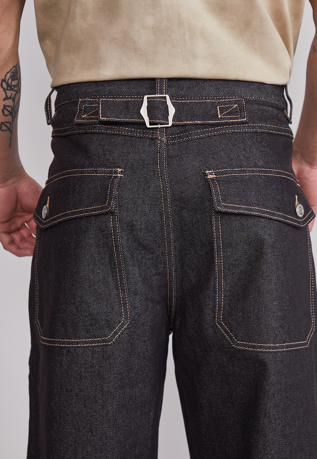 Jeans Hombre Baggy Moda Basta Negro Sioux 3