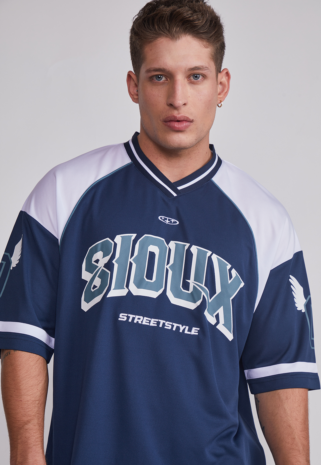 Polera Hombre Oversize Azul Sioux 4