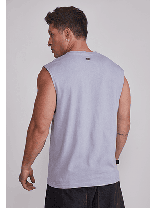Polera Sin Manga Hombre Lavada Jersey Gris Sioux
