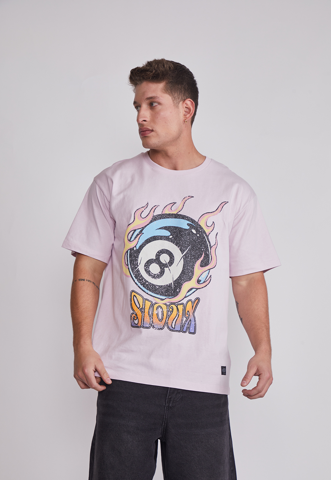 Polera Hombre Bola Billar Rosado Sioux 1