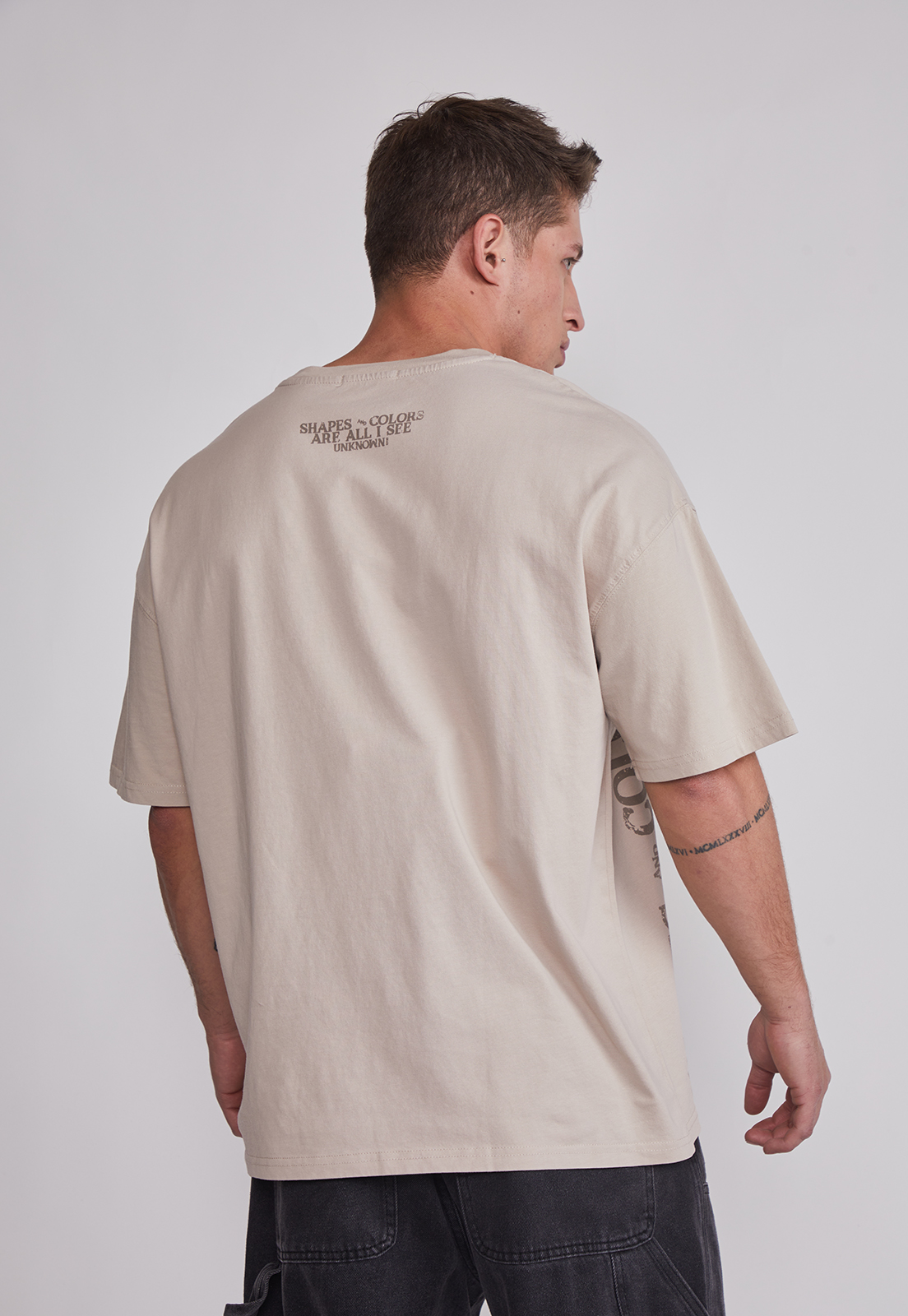 Polera Hombre Letras Beige Sioux 2