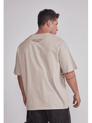 Polera Hombre Letras Beige Sioux