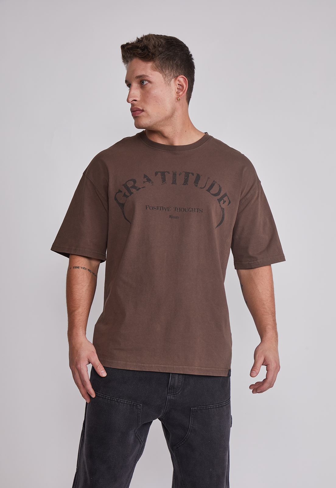 Polera Hombre Lavada Wals Café Sioux 1