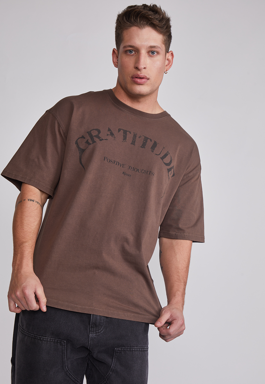 Polera Hombre Lavada Wals Café Sioux 4