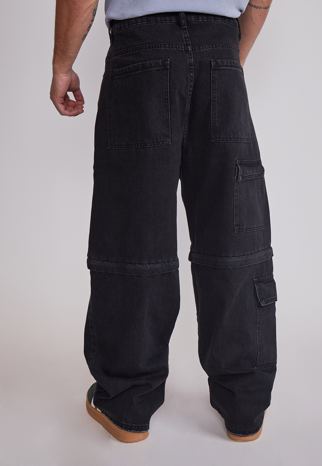 Jeans Hombre Cargo Desmontable Negro Sioux 4