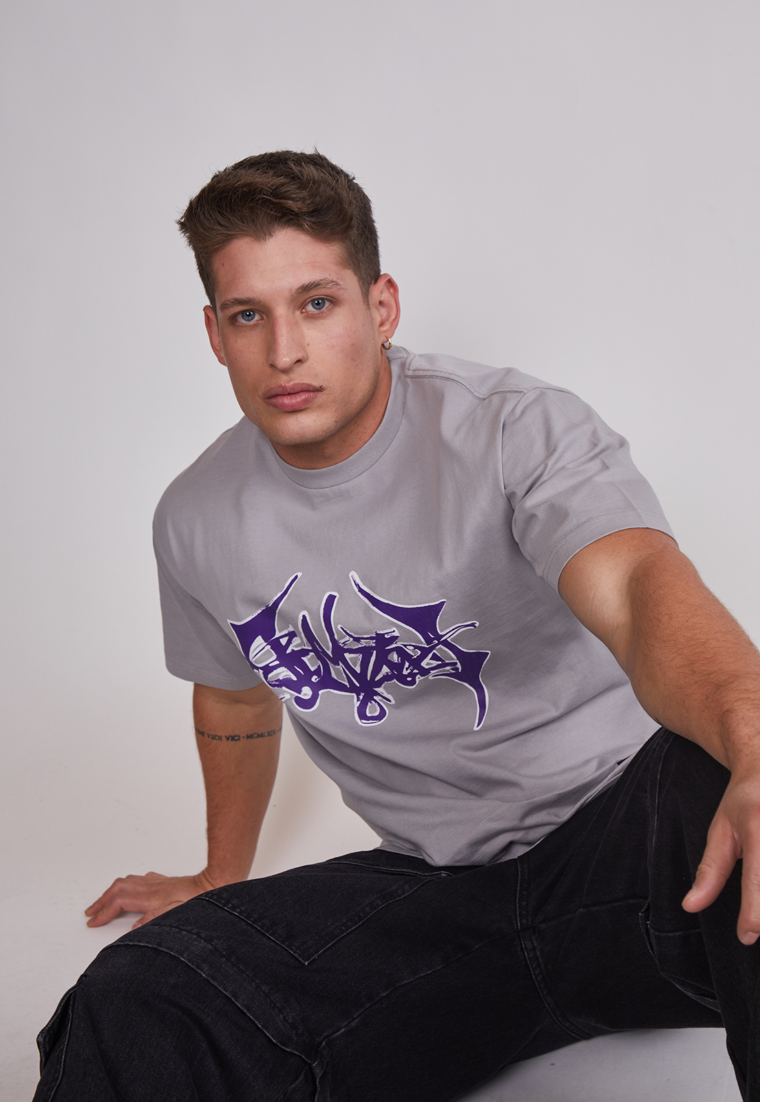 Polera Hombre Print Death Gris Sioux 3