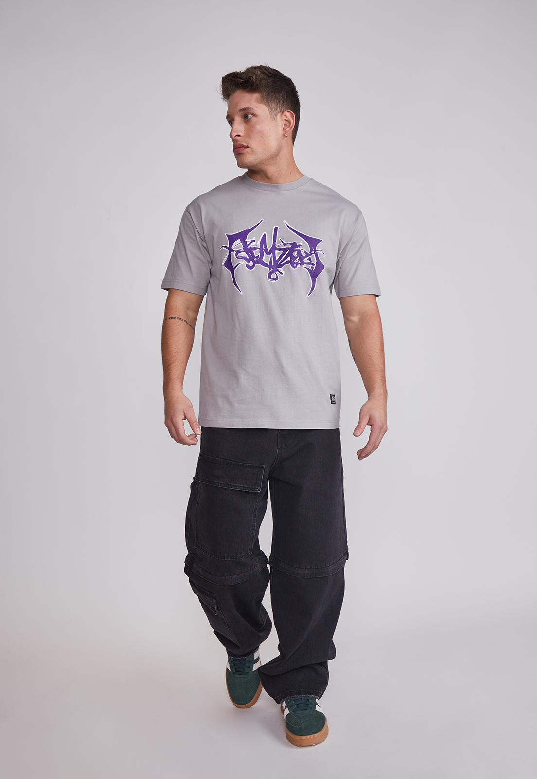 Polera Hombre Print Death Gris Sioux 5