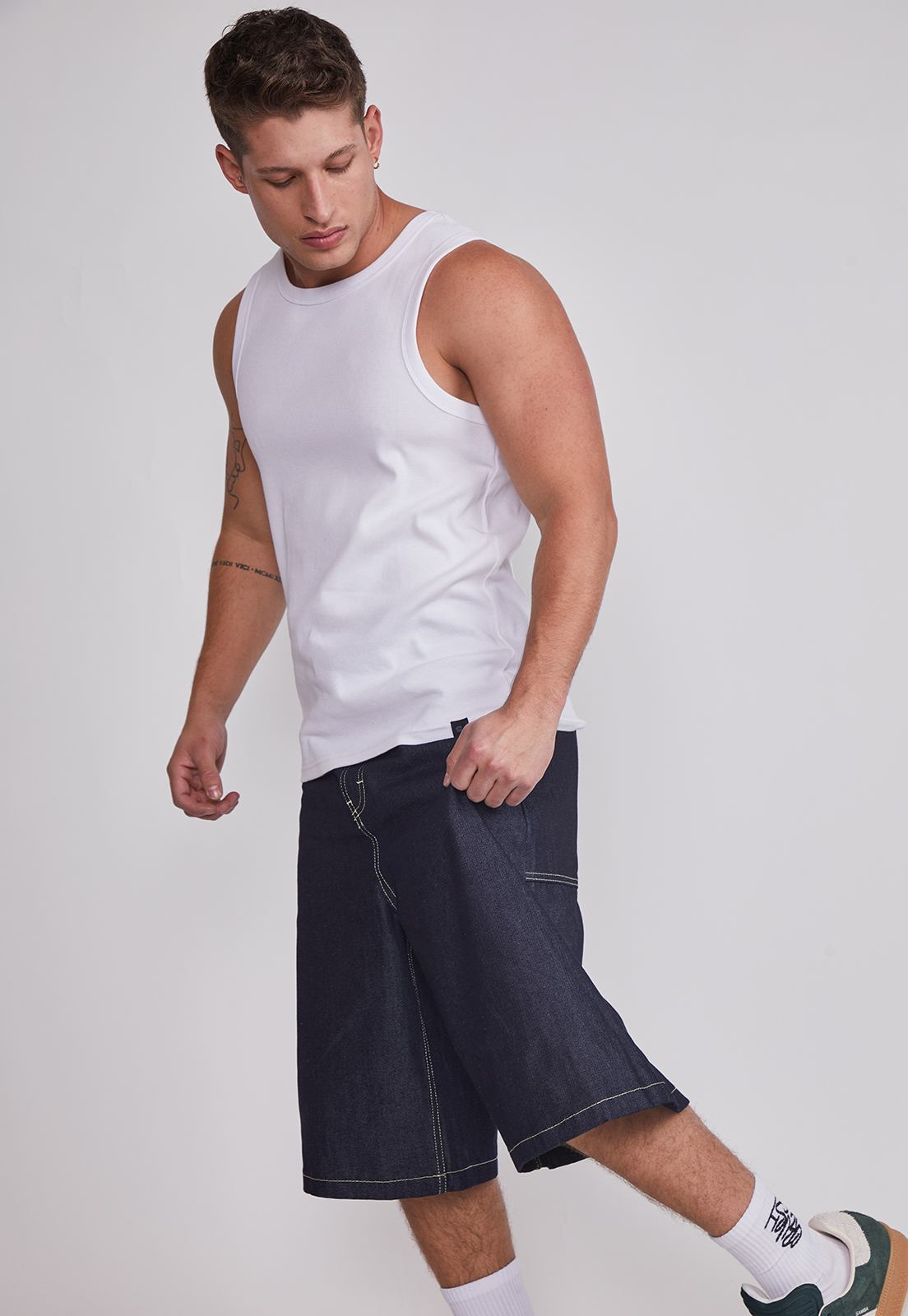 Bermuda Hombre Denim Costura Azul Sioux 2