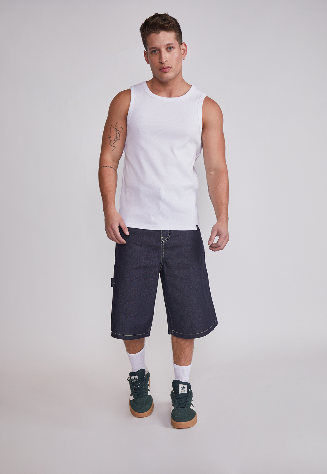 Polera Sin Manga Hombre Sin Manga Lisa Blanco Sioux 5