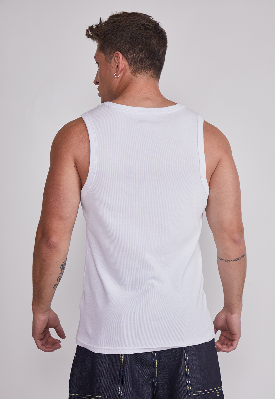 Polera Sin Manga Hombre Sin Manga Lisa Blanco Sioux 2