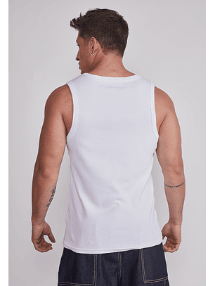 Polera Sin Manga Hombre Sin Manga Lisa Blanco Sioux