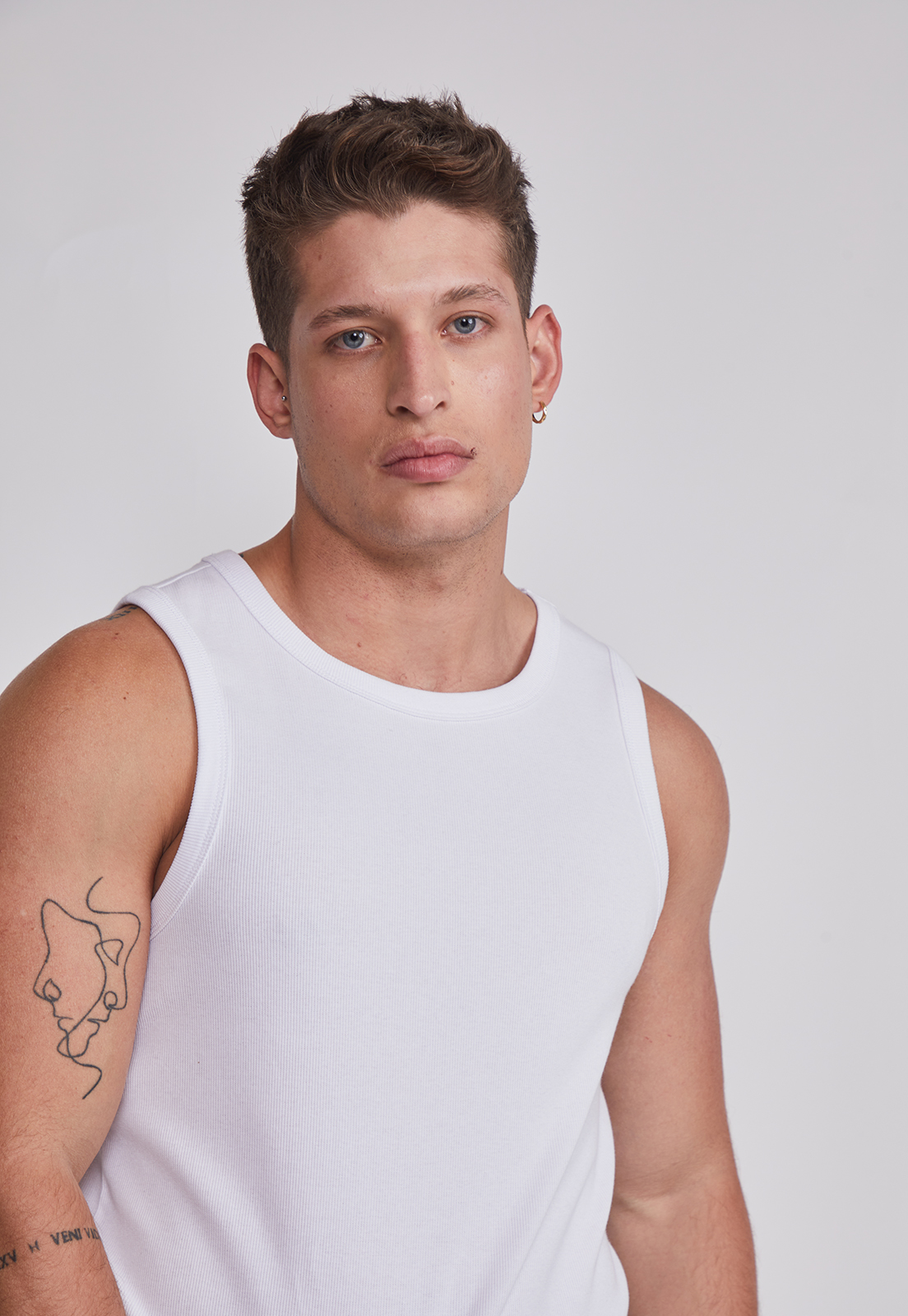 Polera Sin Manga Hombre Sin Manga Lisa Blanco Sioux 4