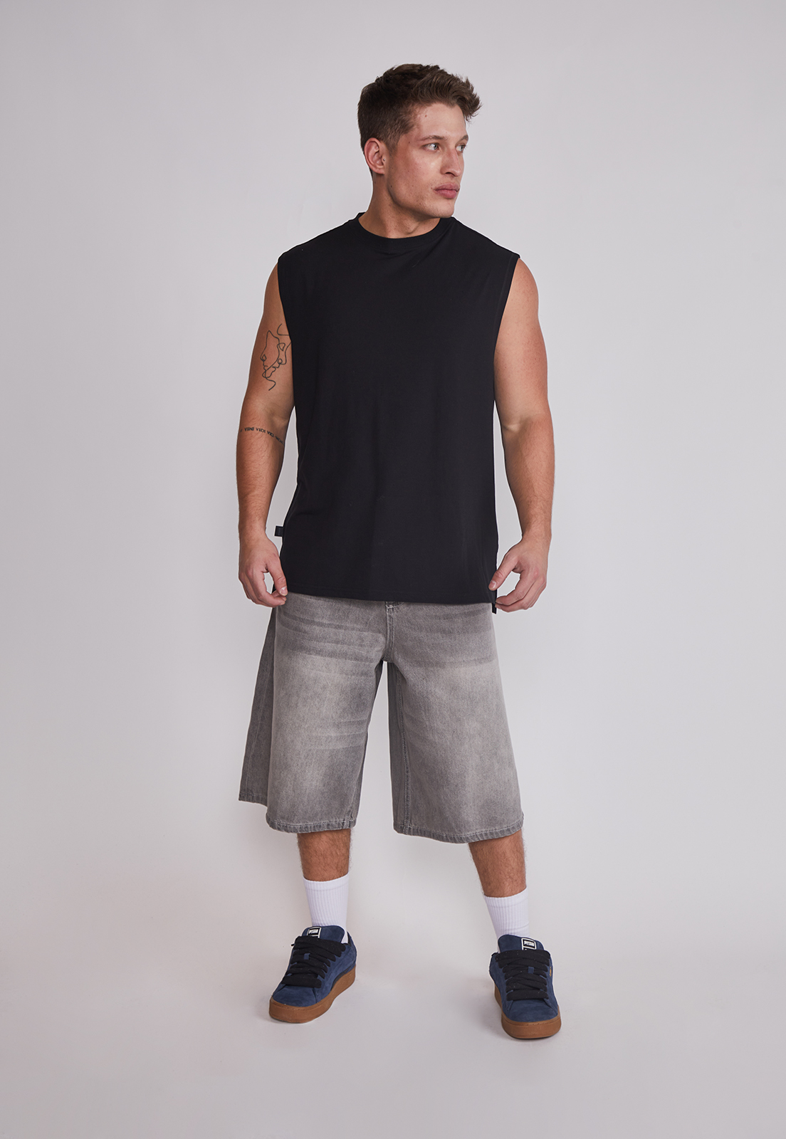 Polera Sin Manga Hombre Oversize Sport Negro Sioux 3