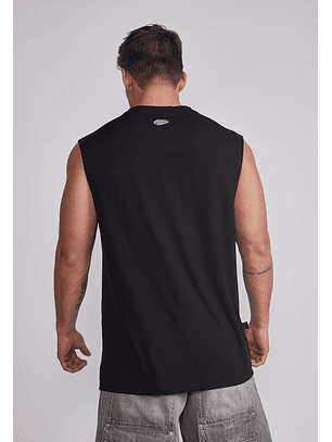 Polera Sin Manga Hombre Oversize Sport Negro Sioux