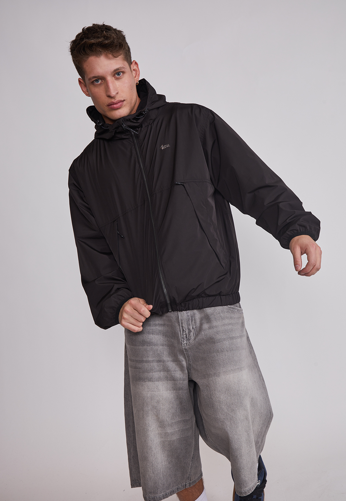 Cortaviento Hombre Con Cierre Metal Negro Sioux 2