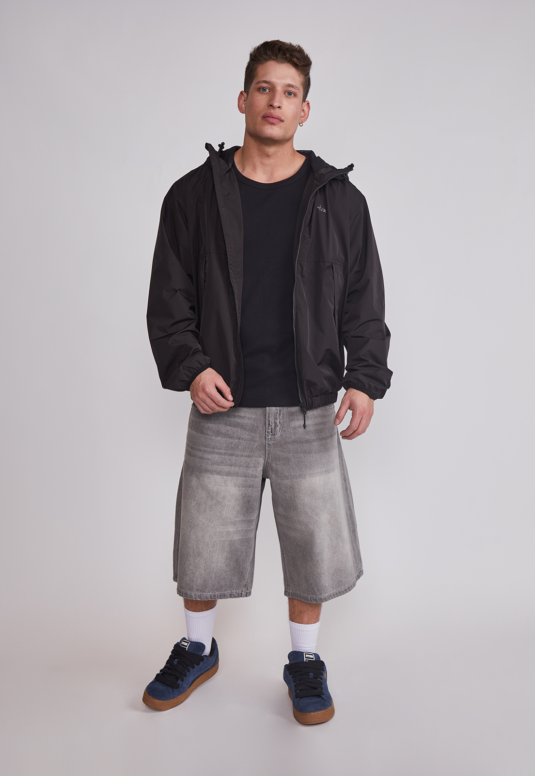 Cortaviento Hombre Con Cierre Metal Negro Sioux 5