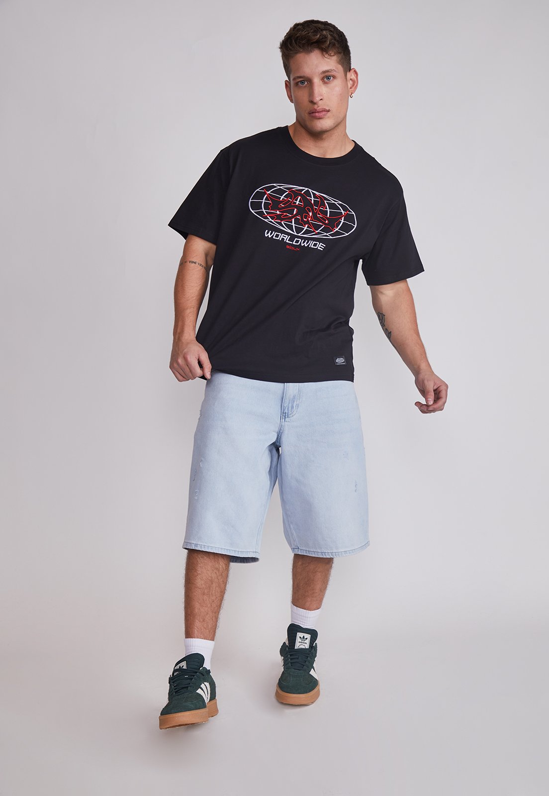 Bermuda Hombre Baggy Light Celeste Sioux 2