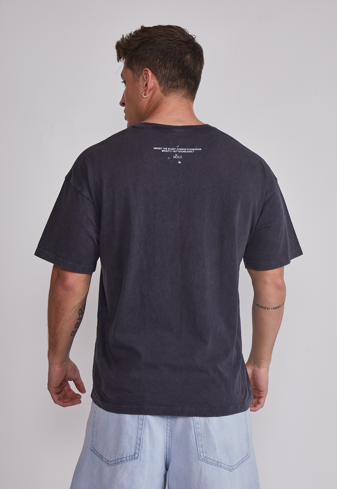 Polera Hombre Lavada Relaxed Negro Sioux 2