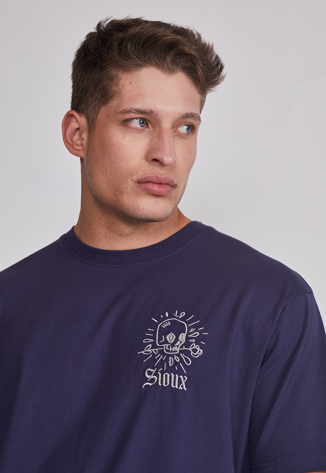 Polera Hombre Frases Azul Sioux 4