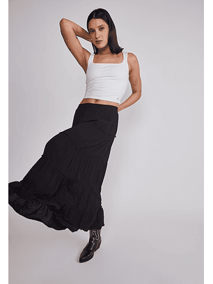 Falda Mujer Rústica Paneles Negro Sioux