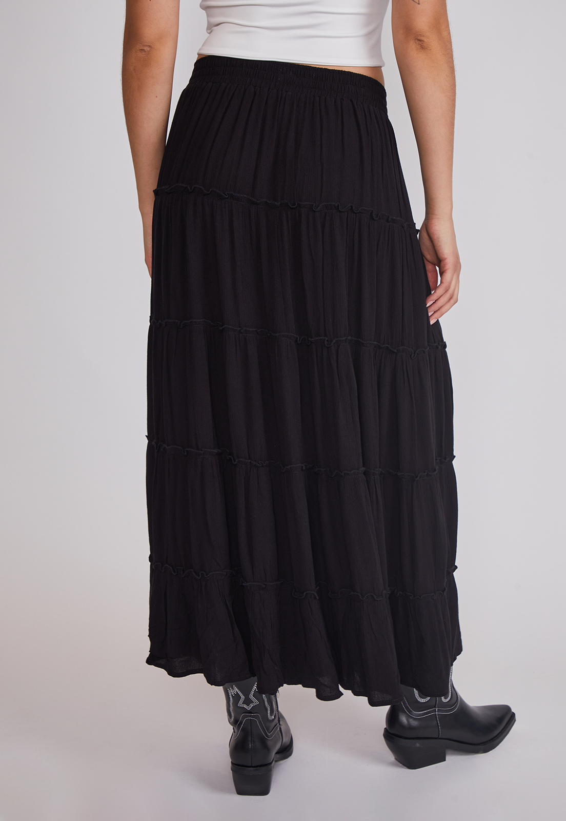 Falda Mujer Rústica Paneles Negro Sioux 4